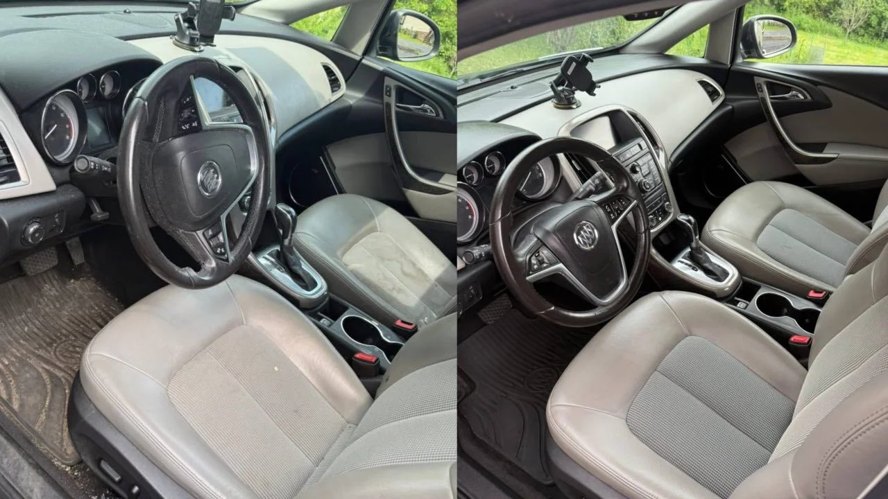 Interior detail before and after