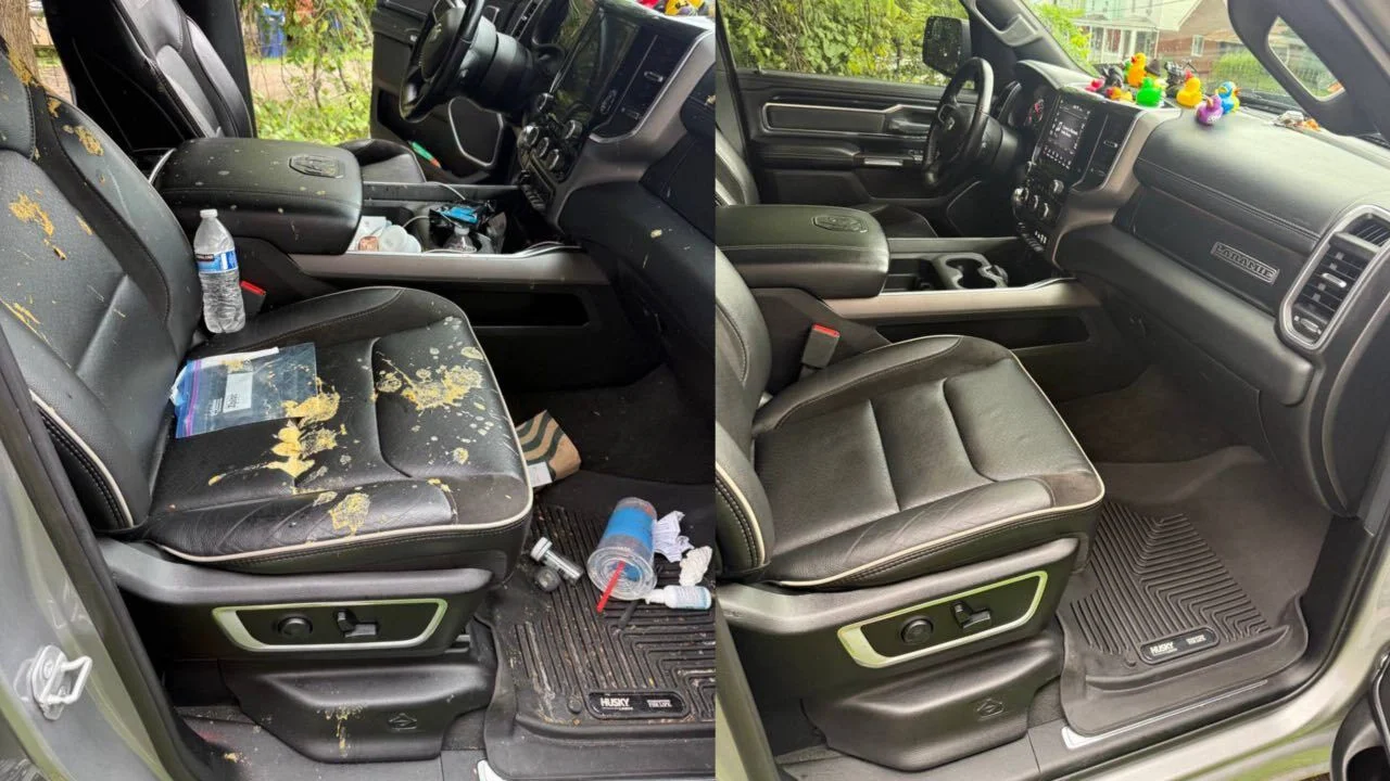 Interior detail before and after