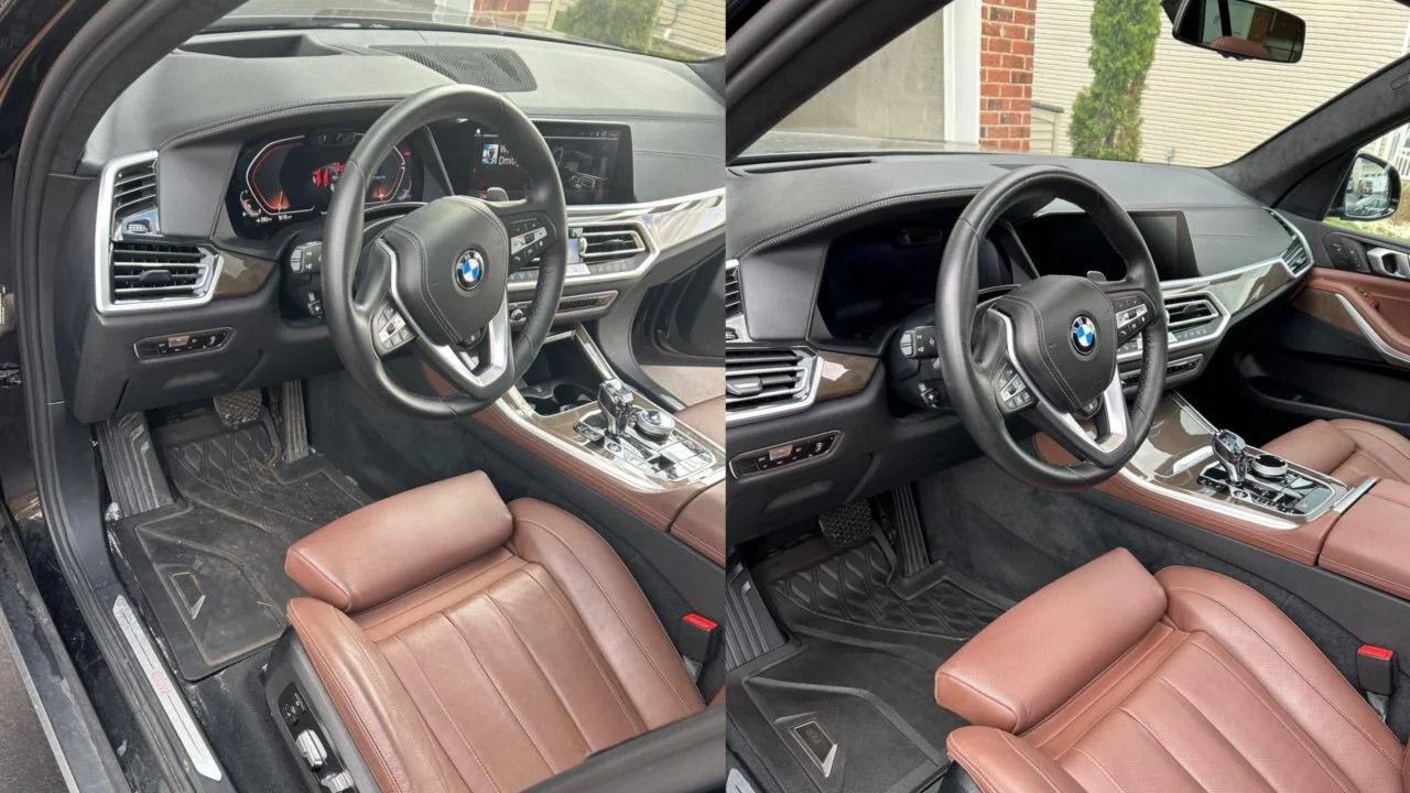 Interior detail before and after