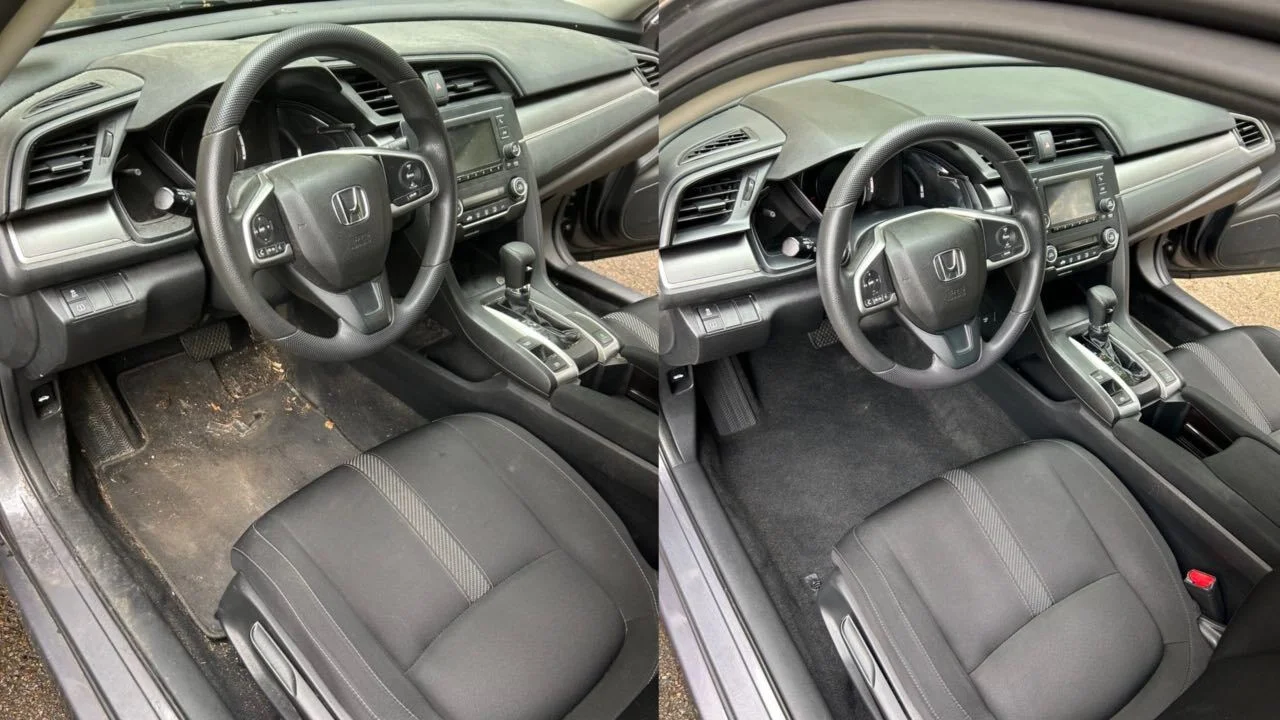 Interior detail before and after